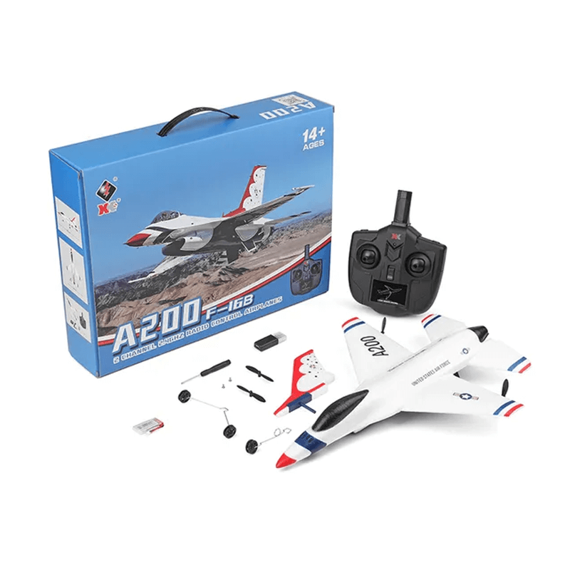 Kauko-ohjattava RC F16 Foam Jet Aircraft - 2.4G, realistinen potkuri, liidintoiminto ja pitkä kantama