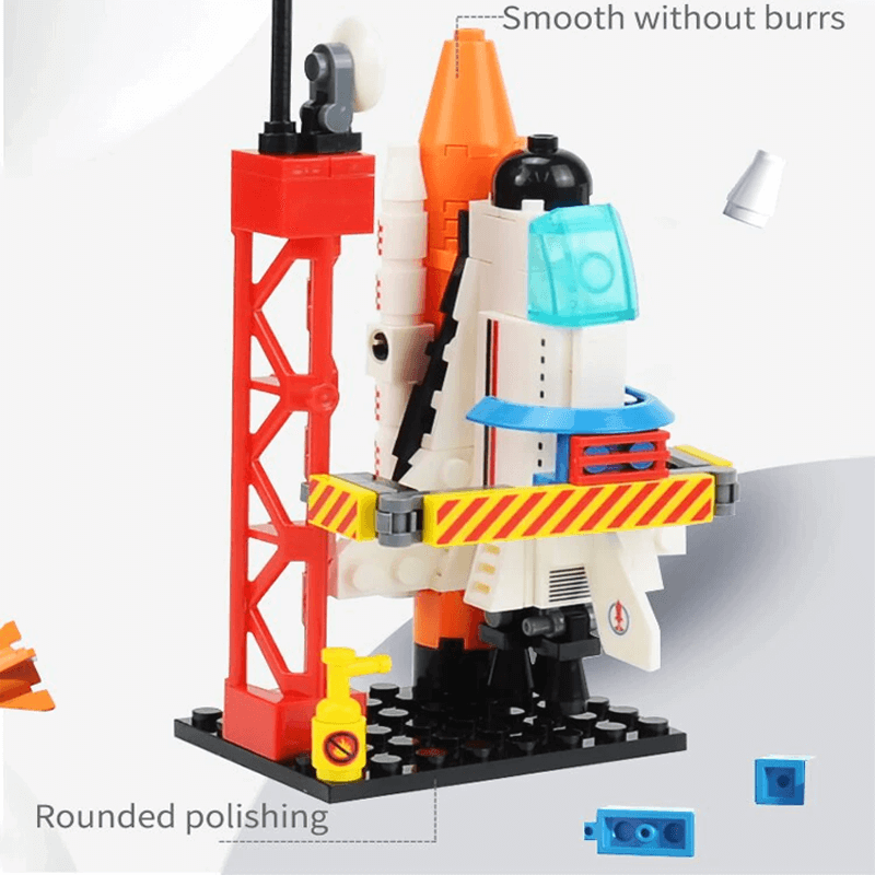 AstroPlay - Avaruusrakettisarja, Jossa on Astronauttihahmo ja Laukaisualustan Palikka Lapsille