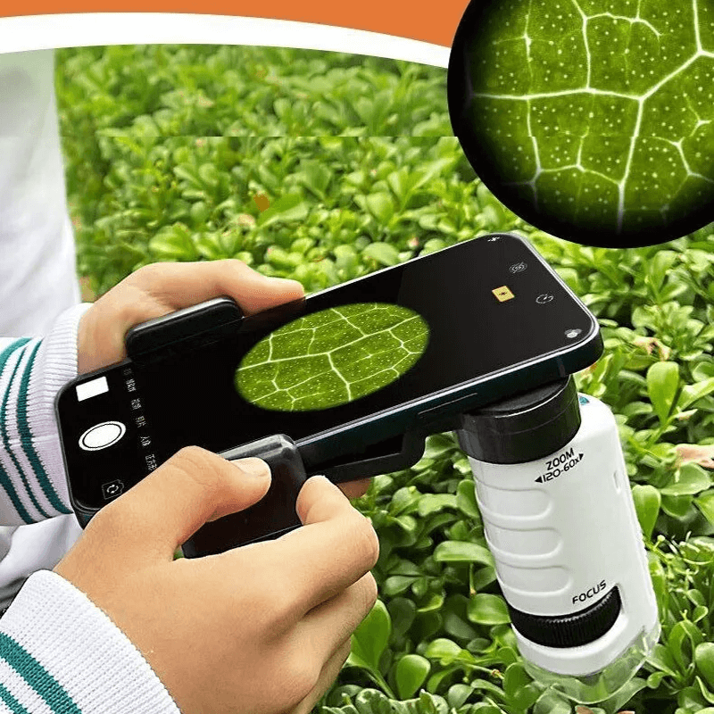 Kannettava lastenmikroskooppi Lelu – Suurennus 60X-120X, LED-valolla