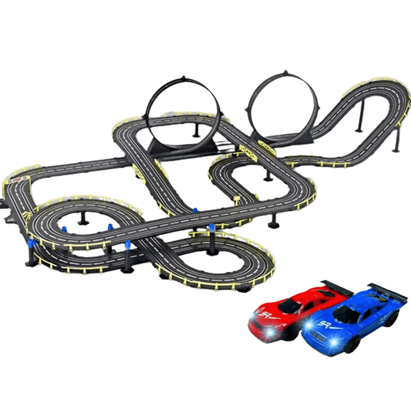 Suuri RC-autorata lapsille – Track Racing -lelu, jossa on kaksinkertainen kilpailu ja helppo asennus