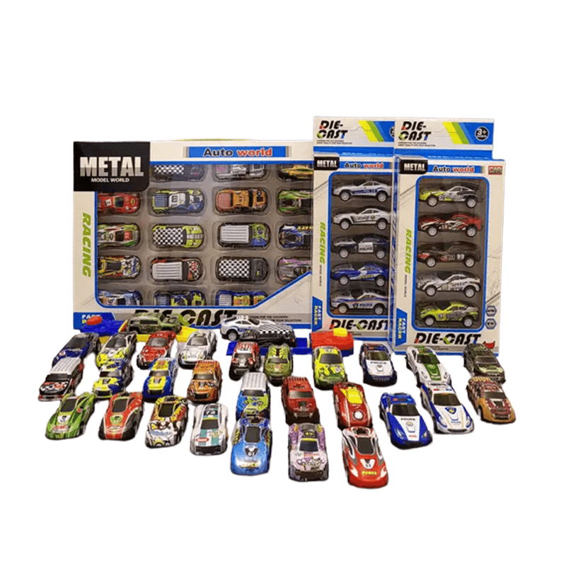 Lasten mini-kilpa-autosetti – kestävä rakenne ja jousitus