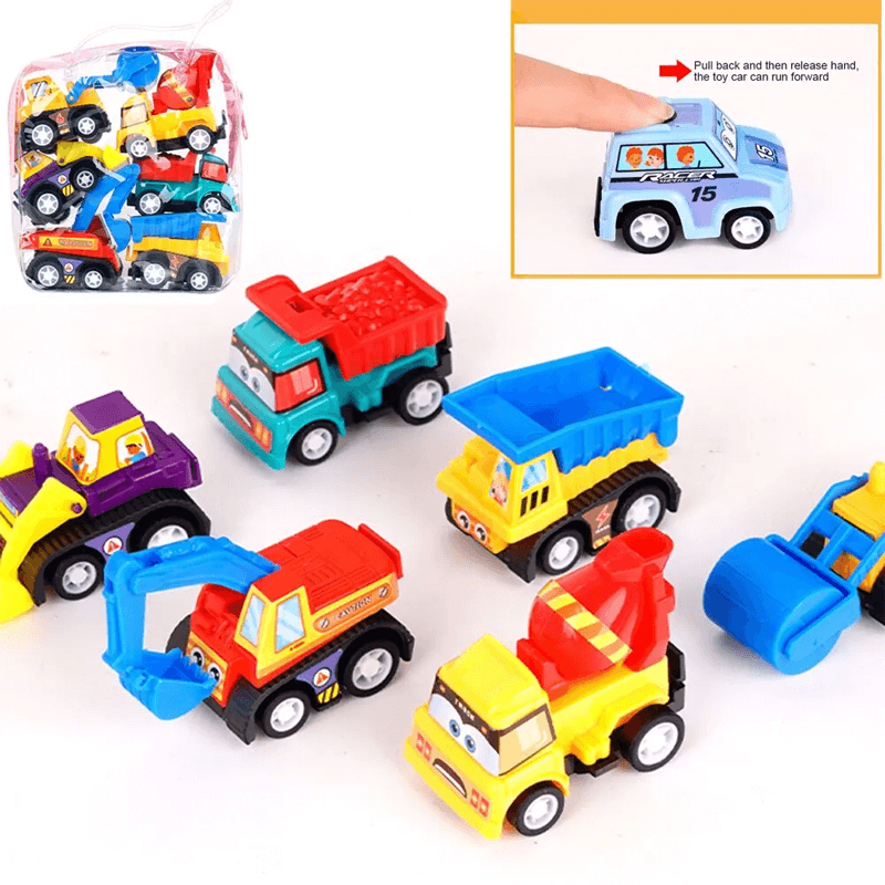 6-pack Mini-insinööriautot – Kestävät diecast-lelut