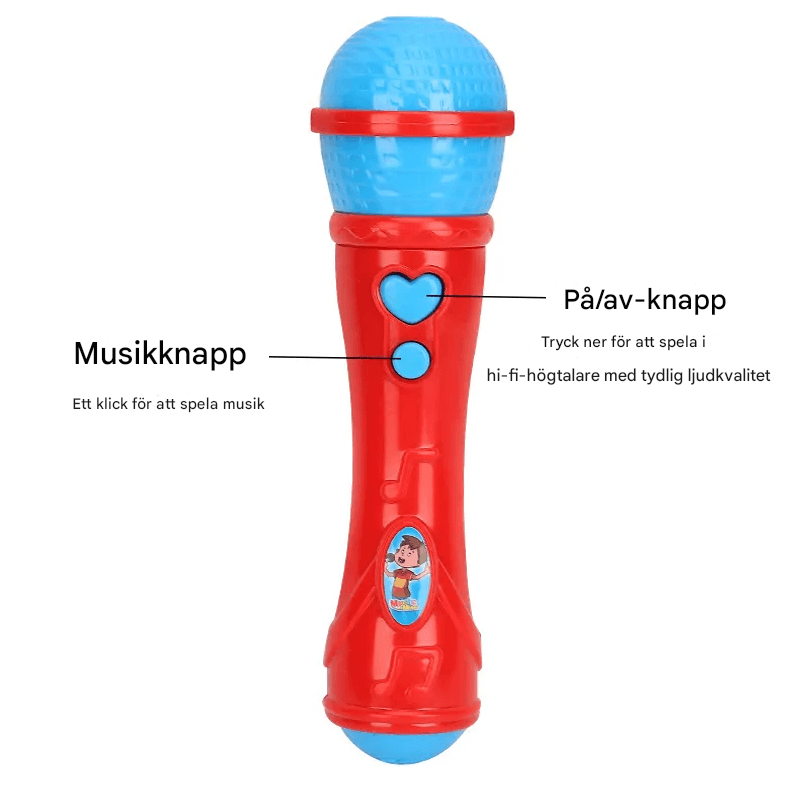 Lastenmikrofoni Lelu – Musikaalinen mikrofonilelu vahvistimella ja musiikilla