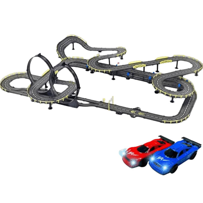 Suuri RC-autorata lapsille – Track Racing -lelu, jossa on kaksinkertainen kilpailu ja helppo asennus