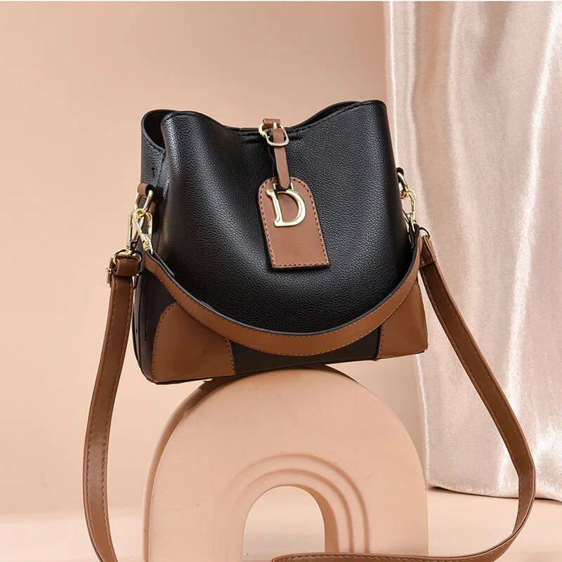 Modeva - Suunnittelija Innoittamana Vintage Nahka Käsilaukku Ämpäri ja Olkahihnalla