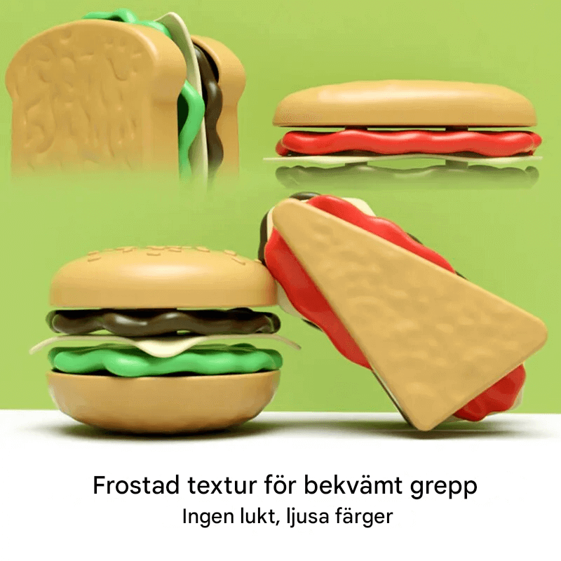 Mini Pretend Food Set – Realistinen hampurilaislautanen lasten roolileikkeihin
