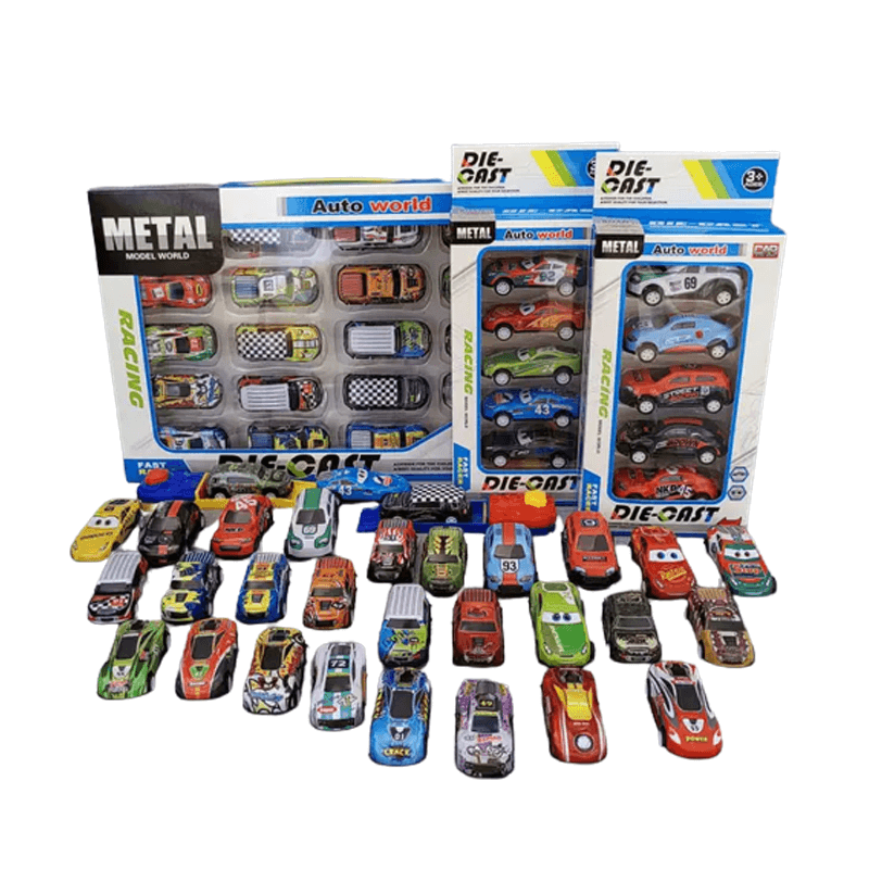 Lasten mini-kilpa-autosetti – kestävä rakenne ja jousitus