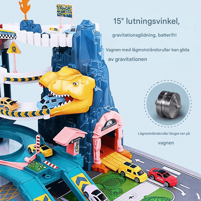 Dinosaurie Rautatiepuisto Leksakset – Luova rakennettava rata dynaamisilla autoilla lapsille