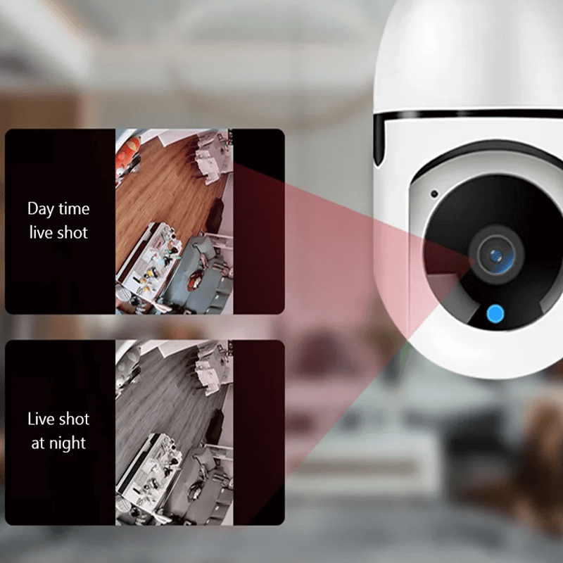 5G WiFi Valvontakamera Lamppumuodossa - Langaton älykäs Liiketunnistin