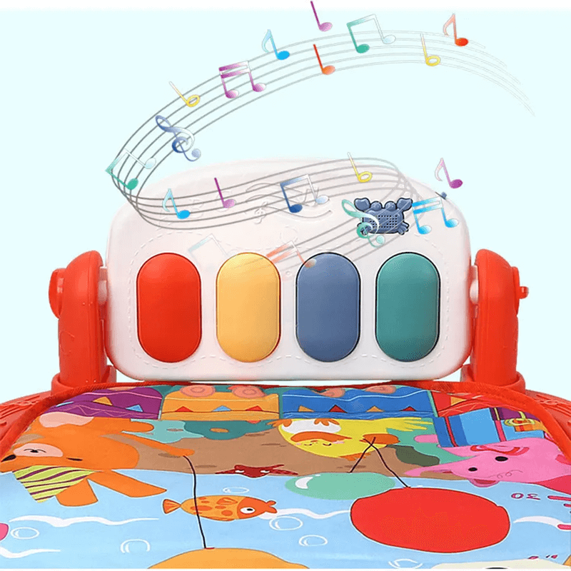 Baby Playmat with Music & Toys | 3-in-1 Activity Gym vastasyntyneille ja vauvoille - Pehmeä, kannettava ja kehittävä leikki 0-18 kuukautta
