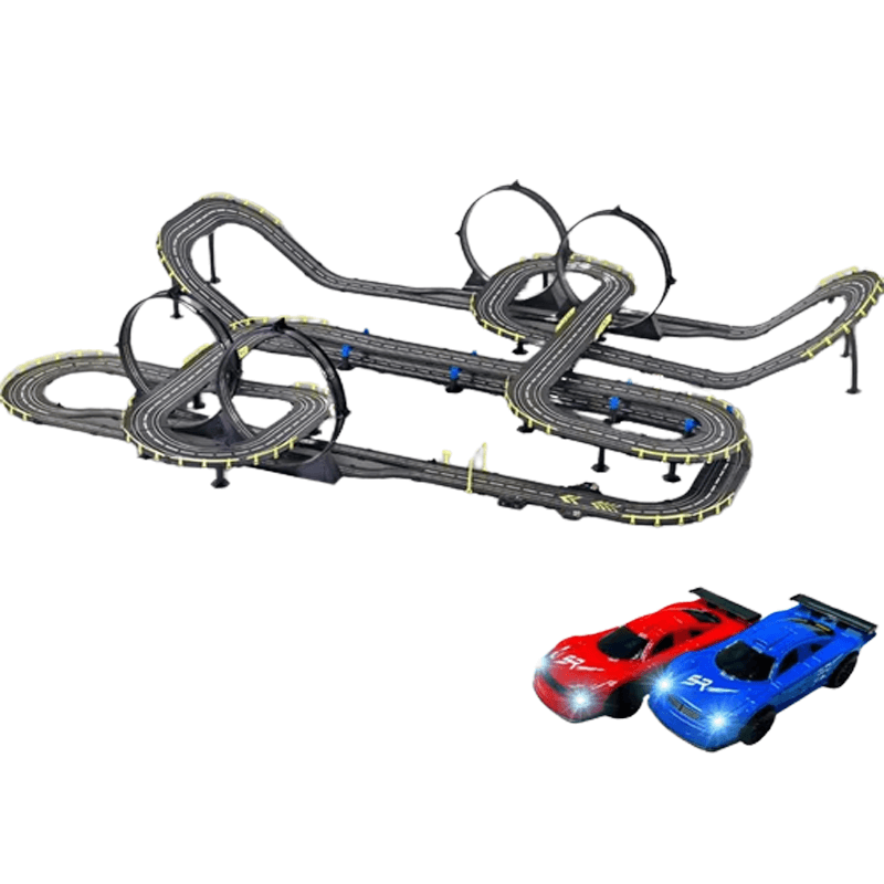 Suuri RC-autorata lapsille – Track Racing -lelu, jossa on kaksinkertainen kilpailu ja helppo asennus