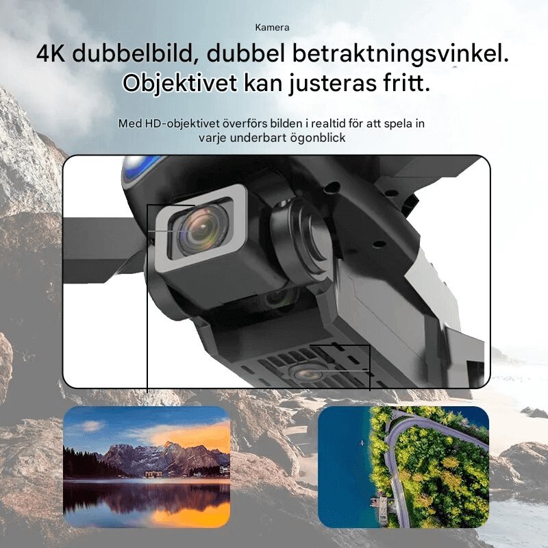 Mini-kauko-ohjattava drone 4K-kameralla – taitettava ja vakaa lento