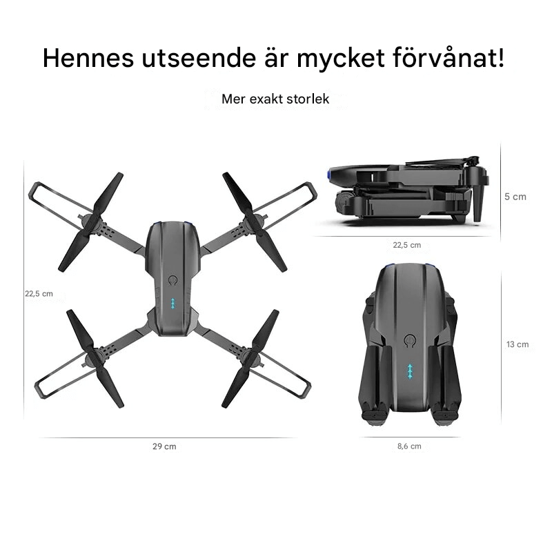 Mini-kauko-ohjattava drone 4K-kameralla – taitettava ja vakaa lento