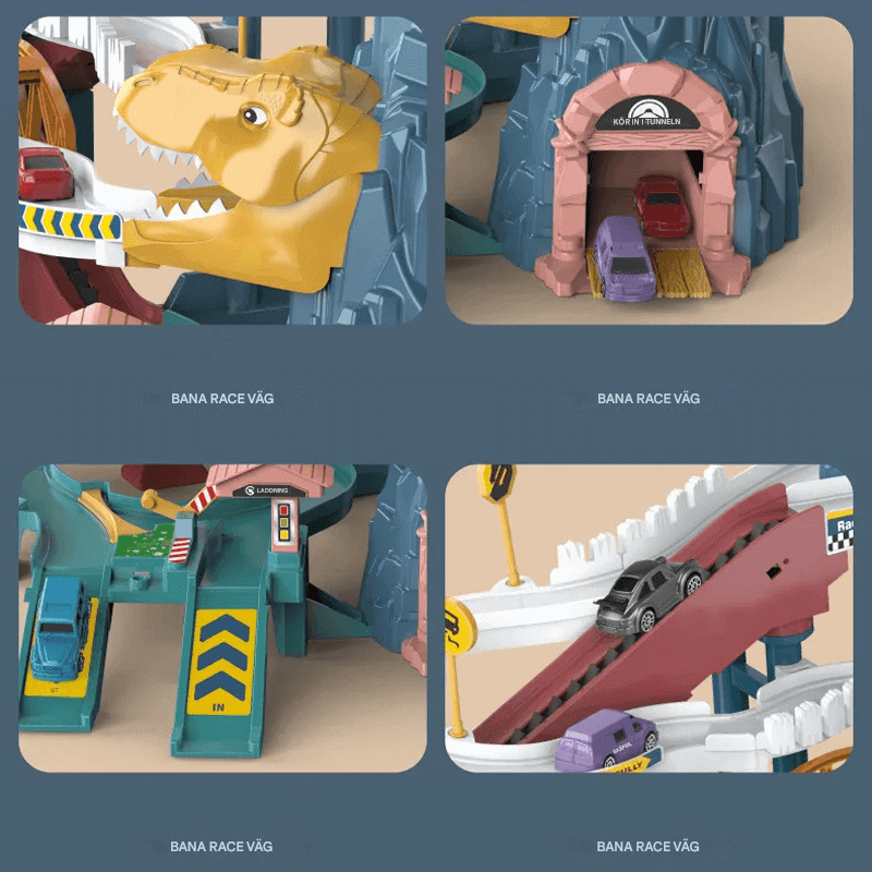 Dinosaurie Rautatiepuisto Leksakset – Luova rakennettava rata dynaamisilla autoilla lapsille