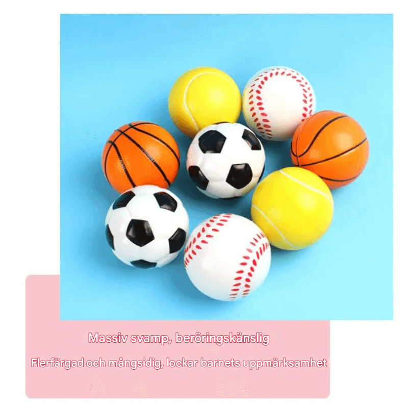 4-pack pehmeitä stressipalloja – värikkäitä palloja urheiluun ja leikkiin