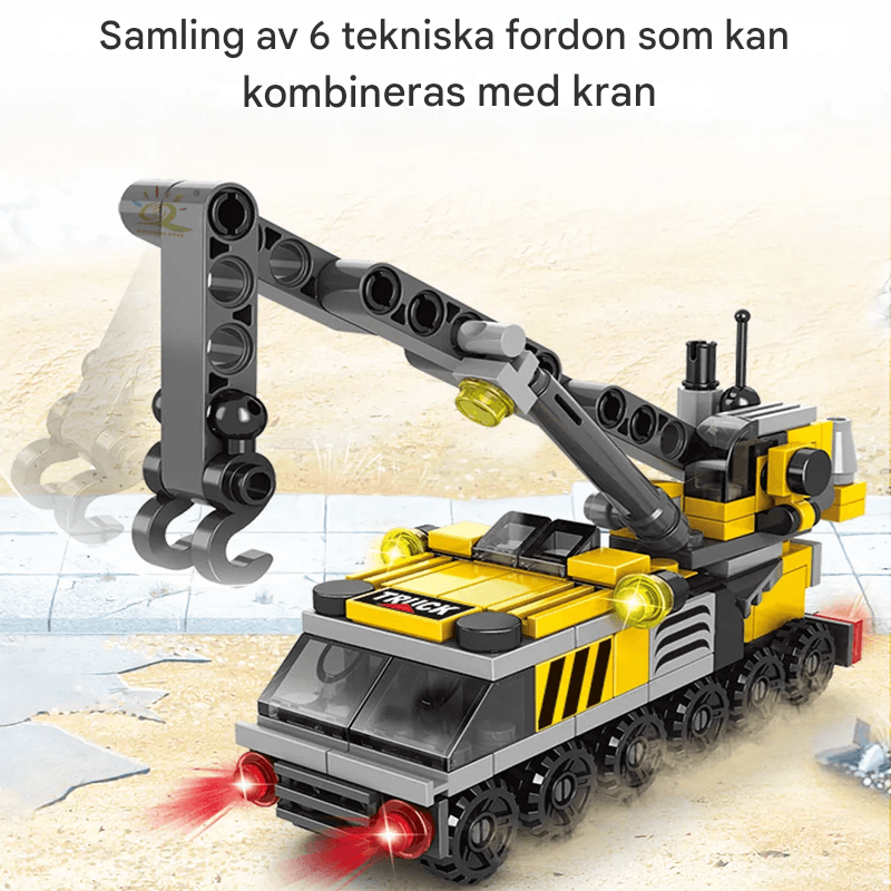 Älykkyyttä kehittävät 6-in-1-rakennuspalikat – paloauto, poliisiauto ja insinööriauto