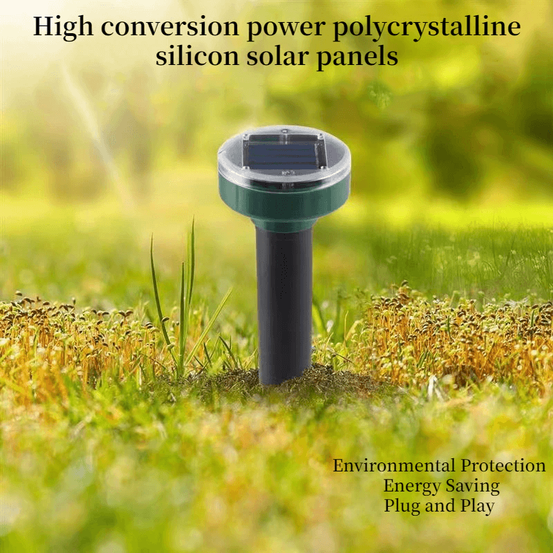 Solar Powered Ultrasonic Pest Repeller | Deters Moles & Rodents | Vedenpitävä, 400Hz, Ulkona puutarha Protection