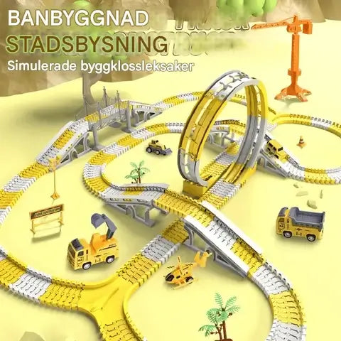 Insinöörien autotie – Rakennettava kilparata mini-insinöörien autoilla lapsille