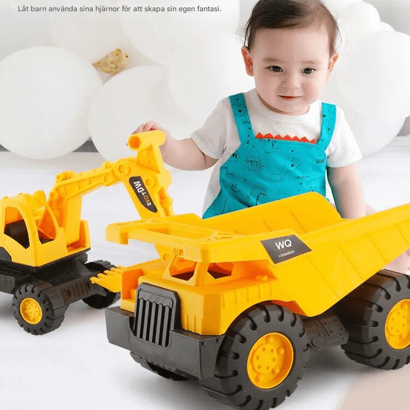 Kaivinkone ja dumpperi-lelu – inertiaalinen liike ja mielikuvituksellinen leikki