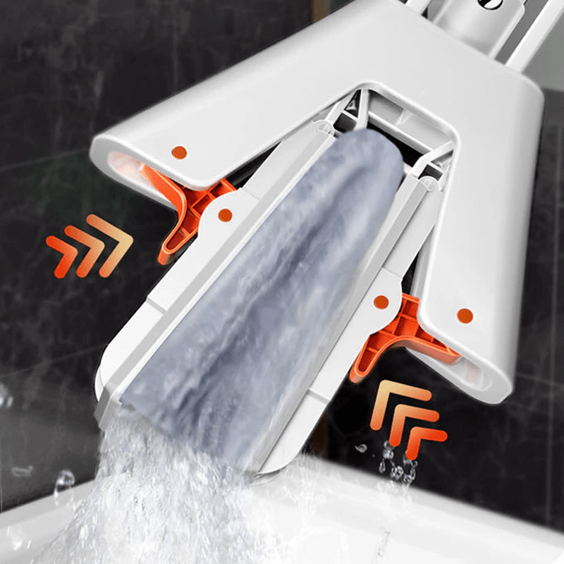 Itsepuristuva moppi teleskooppivarrella - kokoontaitettava puuvillamoppi tehokkaaseen lattian puhdistukseen ja kuivaukseen