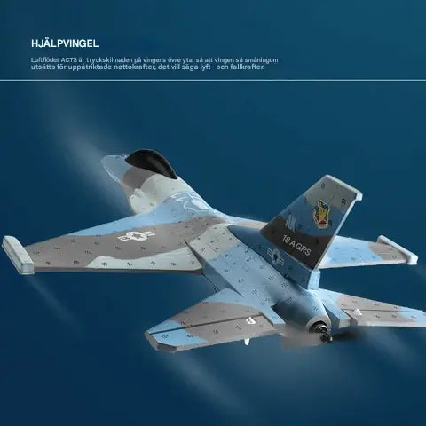 Kauko-ohjattava RC F16 Foam Jet Aircraft - 2.4G, realistinen potkuri, liidintoiminto ja pitkä kantama