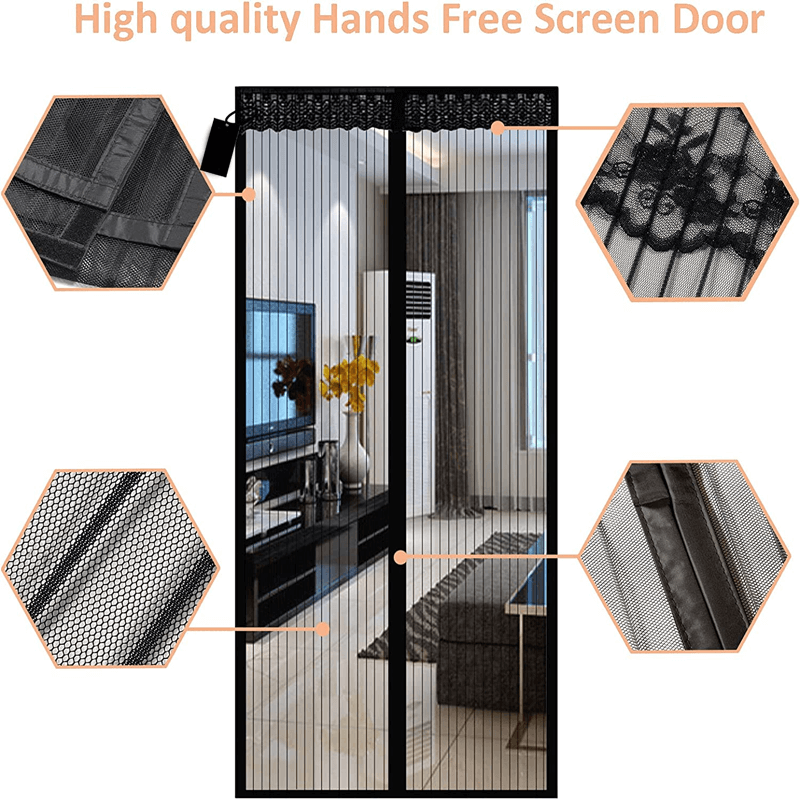 Magneettinen hyttysverkko ovelle automaattisella sulkemisella | Hyönteisverkko magneettilukolla - hyttyssuojaus terassille, parvekkeelle ja sisäänkäynnille (useita kokoja)