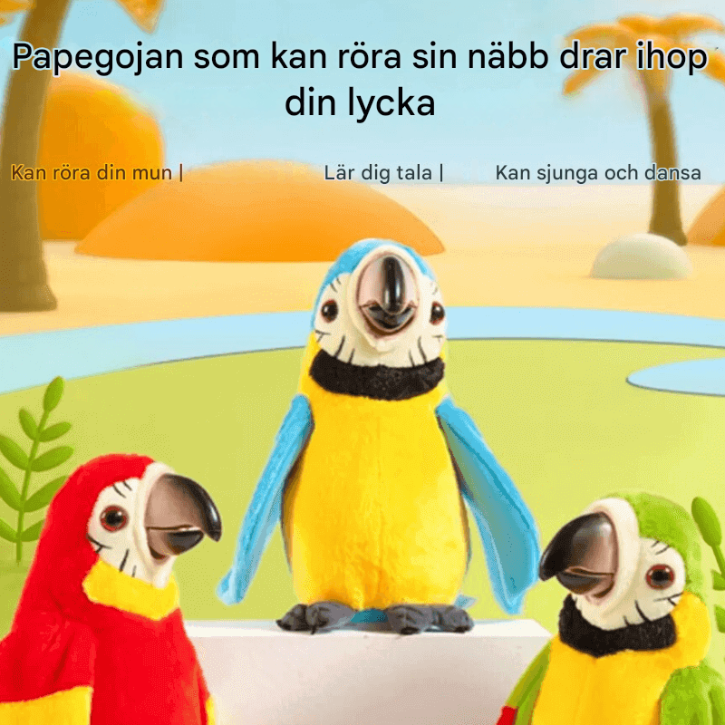 Puhuva papukaija Plysch – stimuloi kielellistä kehitystä ja mielikuvituksellista leikkiä