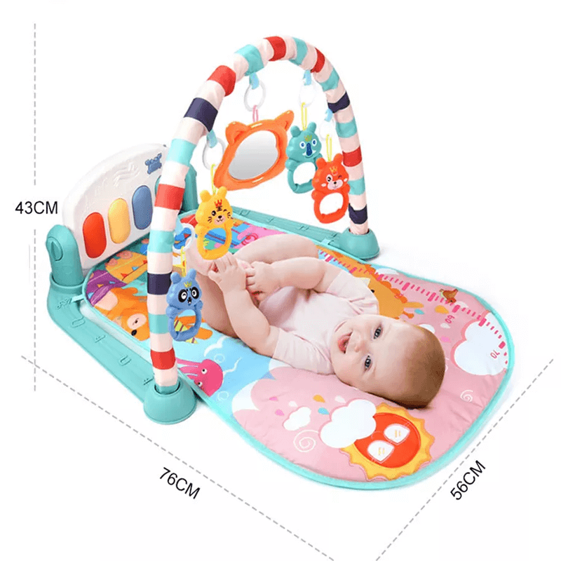 Baby Playmat with Music & Toys | 3-in-1 Activity Gym vastasyntyneille ja vauvoille - Pehmeä, kannettava ja kehittävä leikki 0-18 kuukautta