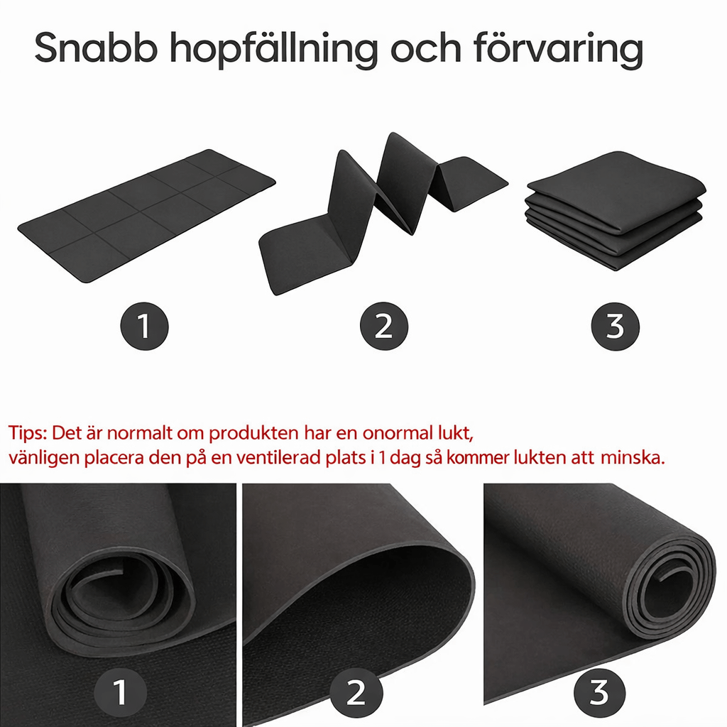 FlexiMat – Taitettava, luistamaton EVA-joogamatto, 4 mm:n pehmustus, joogaan, pilatekseen ja treeniin