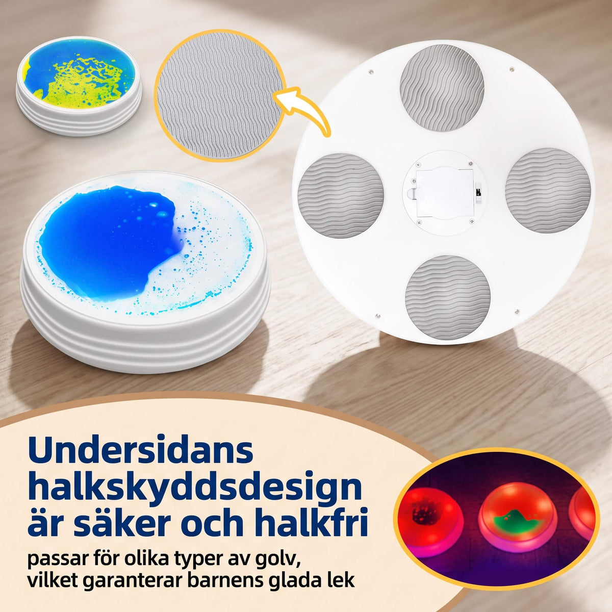GlowStep – LED-Balansstenar för Barn 30x30 cm – Lysande Sensorisk Lekmatta med Halkfri Botten för Hemmet och Klassrummet
