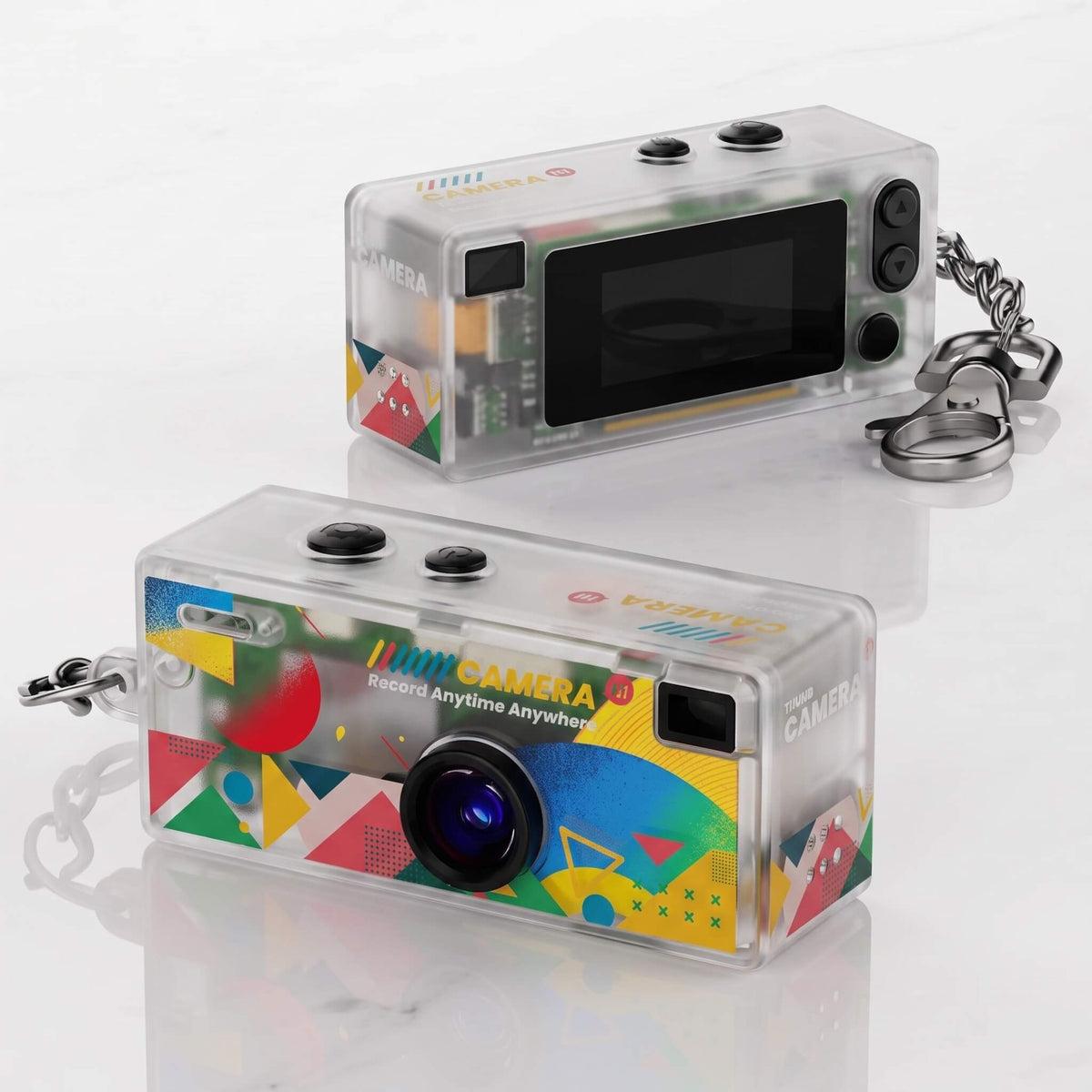 PixelKey – Mini Nyckelringskamera med 0.96" Skärm – Bärbar 1080P Videokamera med Blixt