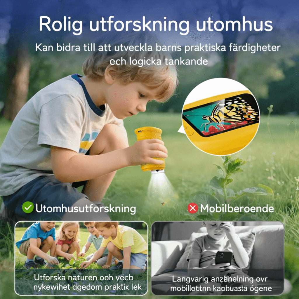 PocketScope – Kädessä pidettävä digitaalinen lastenmikroskooppi, 2 tuuman näyttö, jopa 1000-kertainen suurennus ja valokuva- ja videotoiminto