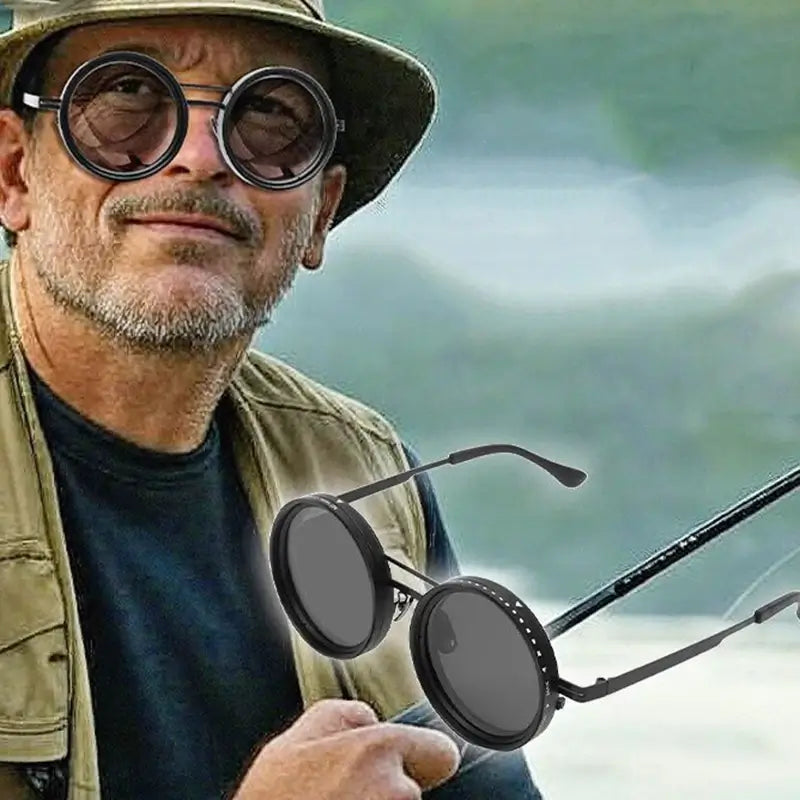 Solvyn - Säädettävät pyöreät aurinkolasit miehille ja naisille | Polarisoidut ND-suodattimilla ja retrotyyliin