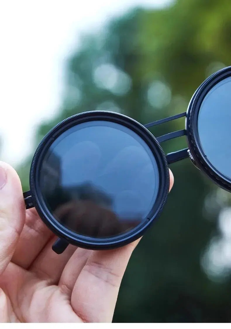 Solvyn - Säädettävät pyöreät aurinkolasit miehille ja naisille | Polarisoidut ND-suodattimilla ja retrotyyliin