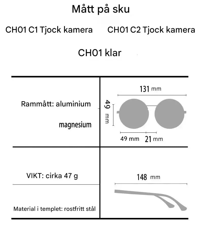 Solvyn - Säädettävät pyöreät aurinkolasit miehille ja naisille | Polarisoidut ND-suodattimilla ja retrotyyliin