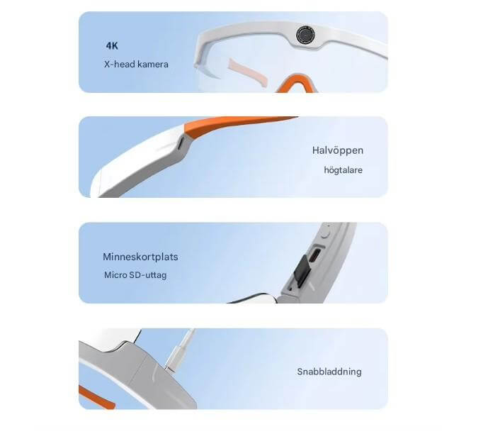SmartSol - Aurinkolasit sisäänrakennetulla kameralla ja langattomilla kuulokkeilla | Kompakti ja toimiva aktiivisiin seikkailuihin