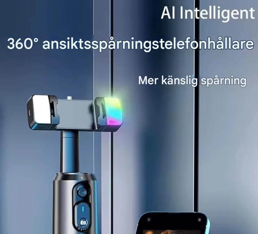 AiveloTrack - AI 360° Face Tracking Mobile Holder | Hands Free Recording for Vlogs, Live Broadcasts & Video Calls (Vlogit, suorat lähetykset ja videopuhelut)