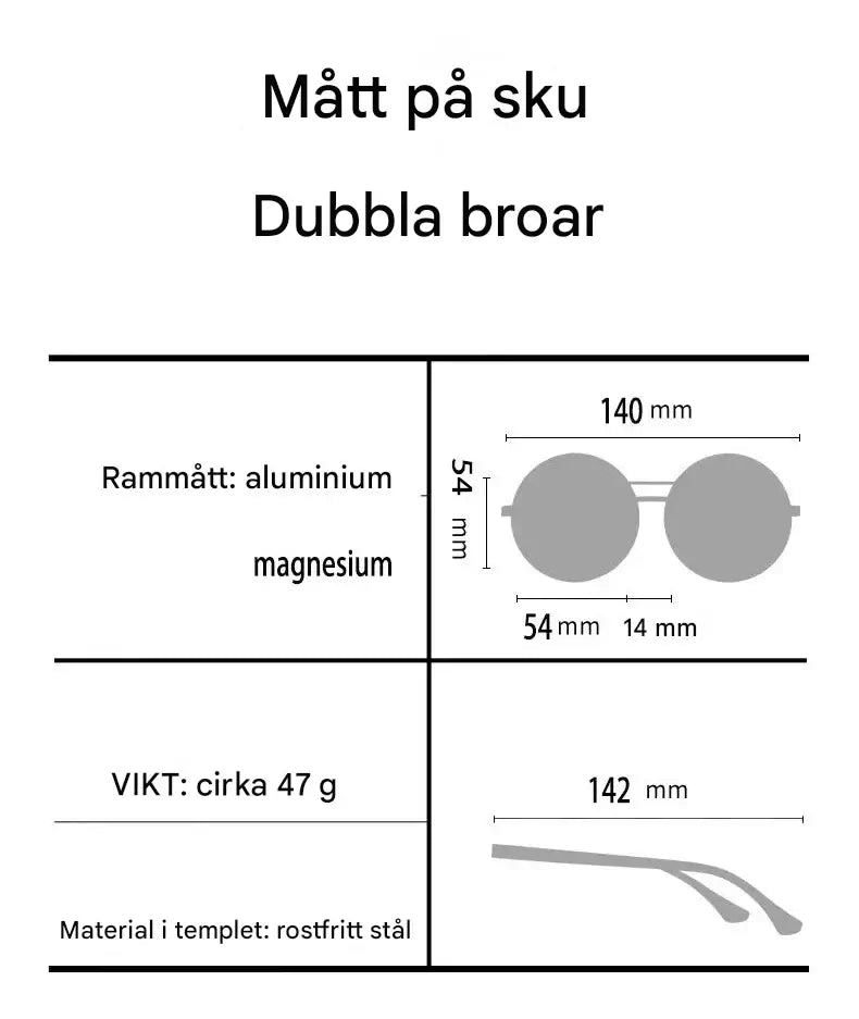 Solvyn - Säädettävät pyöreät aurinkolasit miehille ja naisille | Polarisoidut ND-suodattimilla ja retrotyyliin