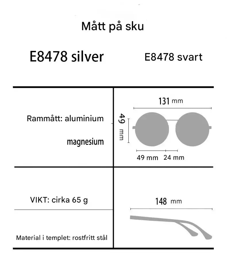 Solvyn - Säädettävät pyöreät aurinkolasit miehille ja naisille | Polarisoidut ND-suodattimilla ja retrotyyliin