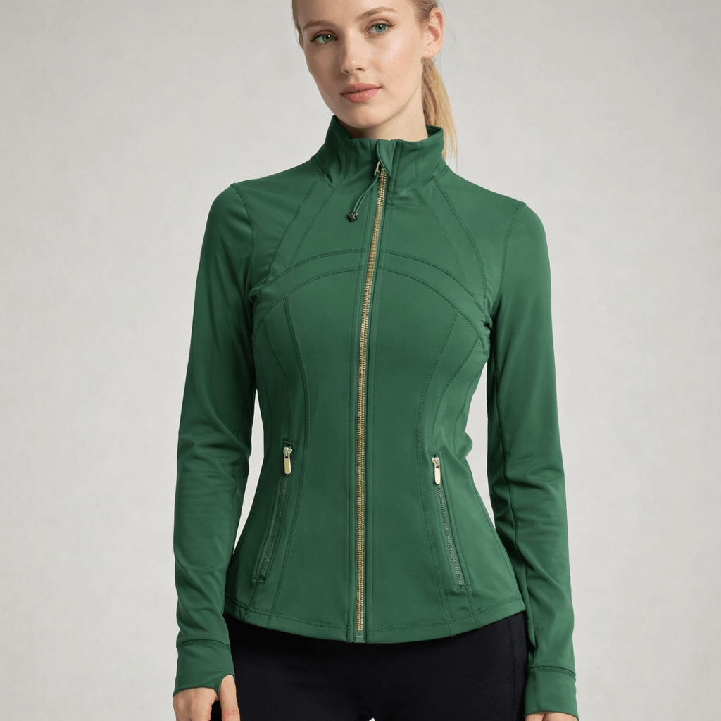 SilkMotion – Slim-fit-mallinen jooga- ja treenitakki vetoketjulla, nopeasti kuivuvalla materiaalilla ja joustavalla istuvuudella aktiiviseen arkeen