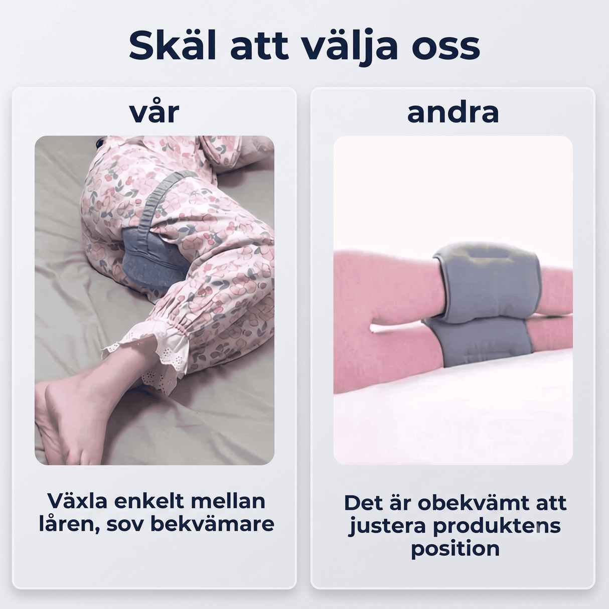 SleepAlign – Ergonominen muistivaahtotyyny jaloille ja polville, sivulla nukkuville – lievittää kipua lonkassa, selässä ja iskiasissa