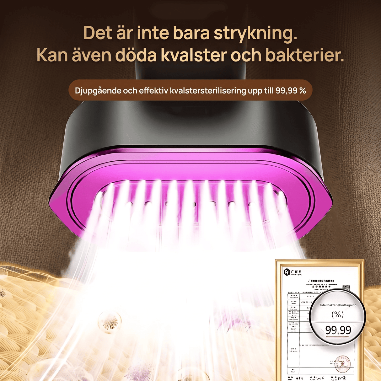 SmoothMist – Handhållen Steamer & Mini Strykjärn med Ånga & 2-i-1 Funktion, 1200W & Snabb Uppvärmning