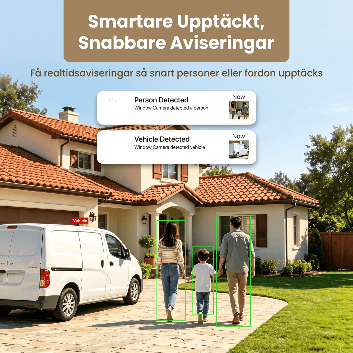 ViewGuard – 2K Fönsterkamera Utan Borrning – WiFi Övervakningskamera med Färgnattsyn och Rörelsedetektering