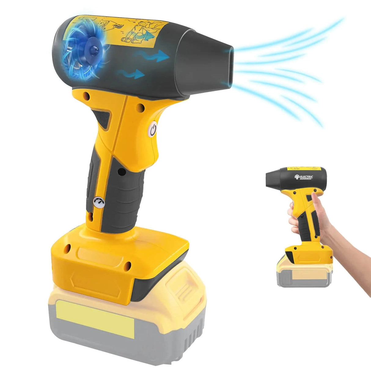 VoltBreeze - Kannettava Suihkutuuletin, Jossa on 4 Säädettävää Nopeutta Tehokkaaseen Ilmavirtaan