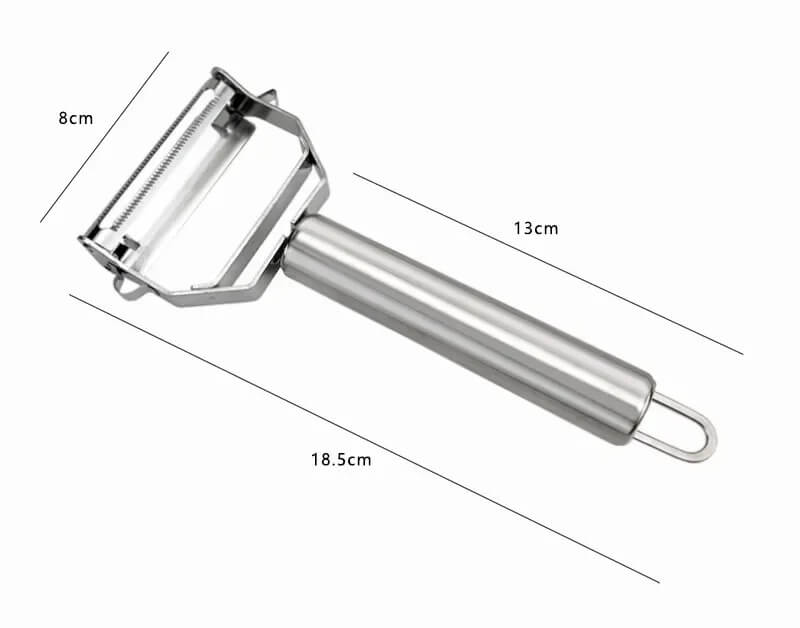 EasyGrate - Monikäyttöinen 4-in-1 ruostumattomasta teräksestä valmistettu kuorimalaite ja raastin | Helppo ja nopea leikkaaminen keittiössä.