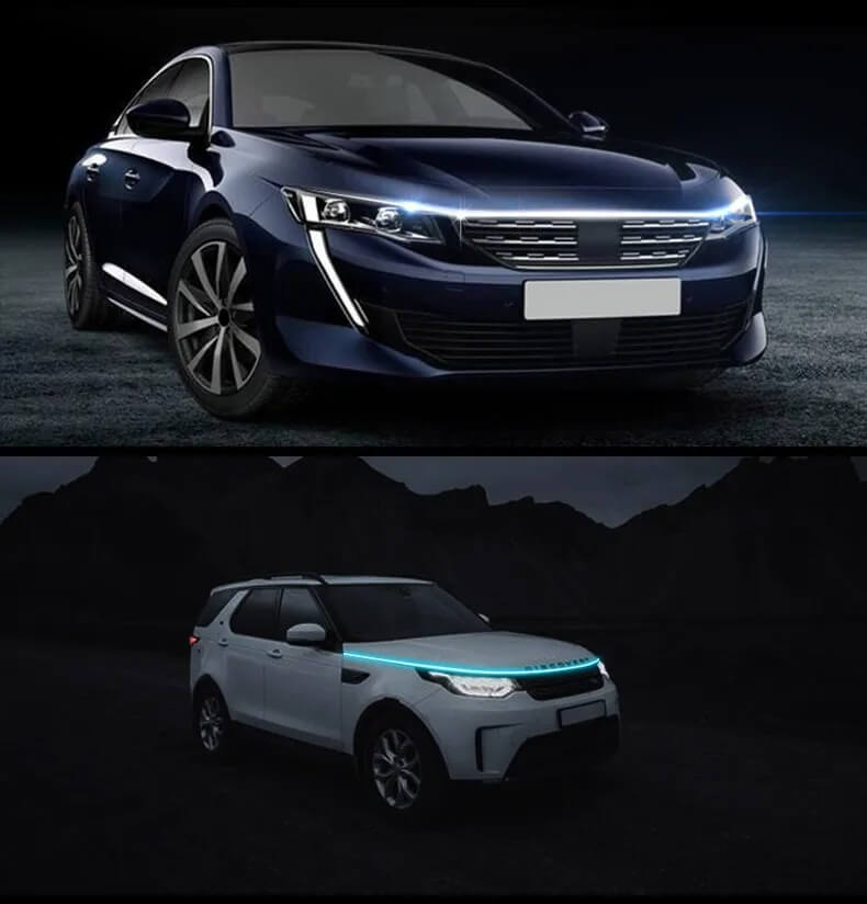 GlowTail - LED DRL Car Headliner | 150cm sekventiaalinen valonauha vedenkestävällä muotoilulla