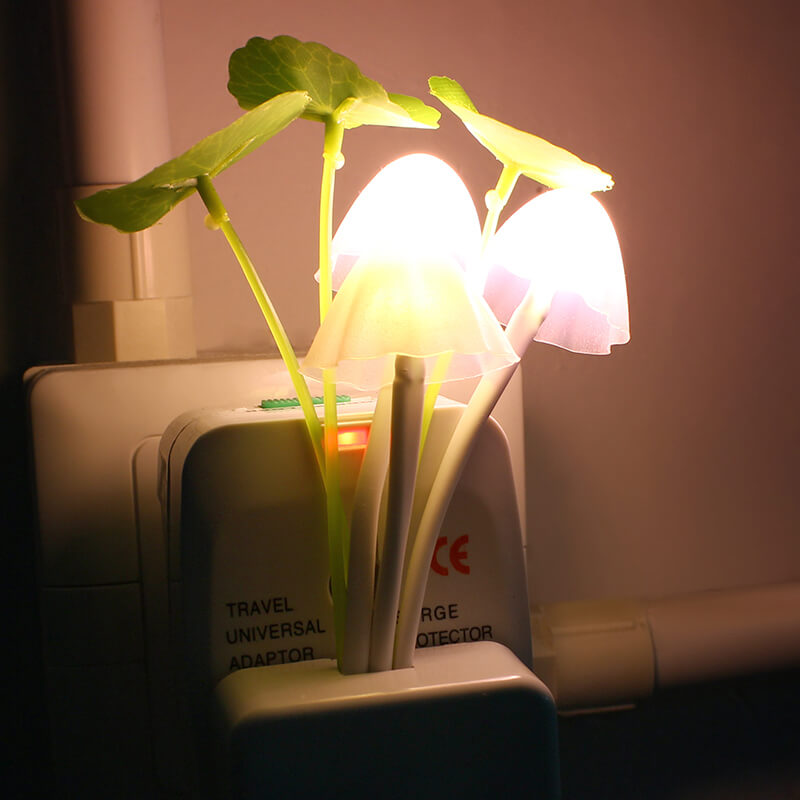 GlowLush - Tunnistinohjattu LED-yövalo, jossa on sienimuotoilu | Pehmeä valaistus unenomaisiin iltoihin