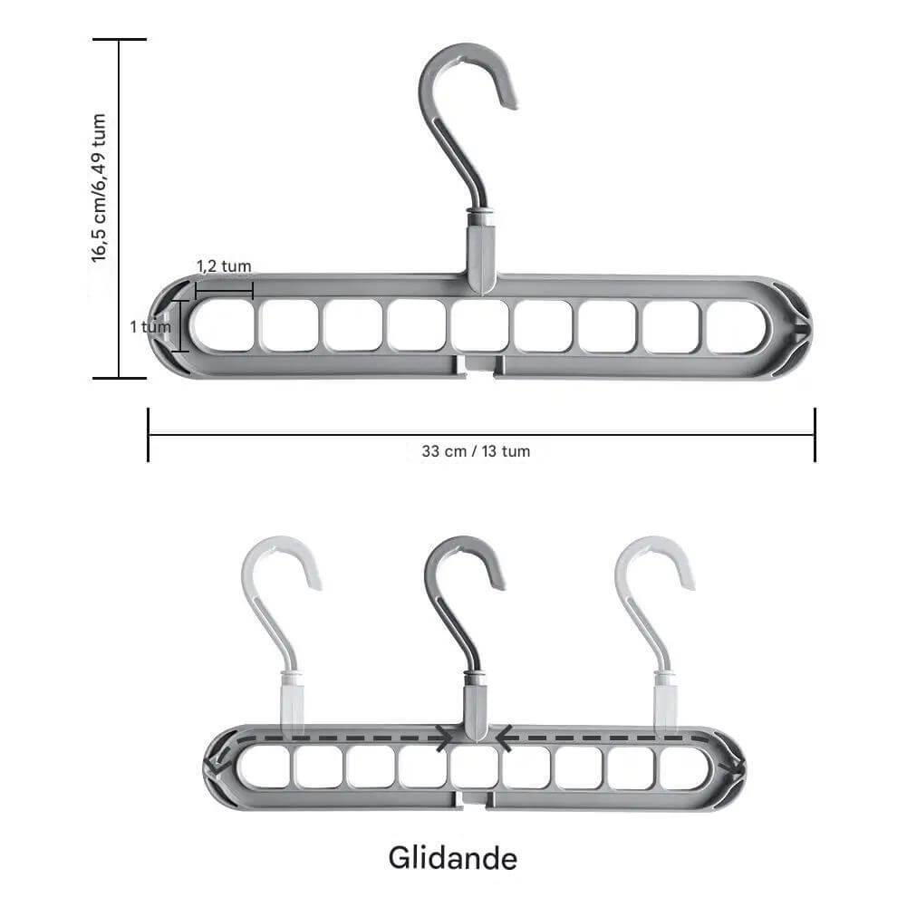 ClosetEase - Tilaa säästävä takin ripustin | Monikäyttöinen ripustin, jossa 9 koukkua ja 360° pyörivä koukku