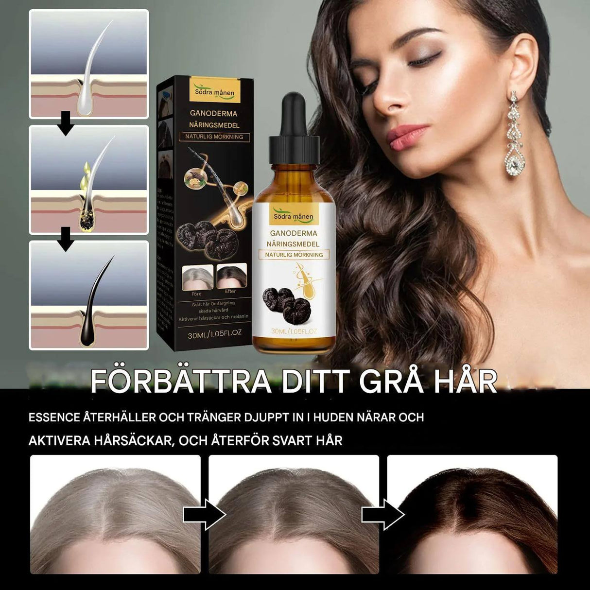 ToneRoot Serum - Hiusseerumi harmaille ja valkoisille hiuksille | Luonnollinen värinparannus ja päänahan ravitsemus