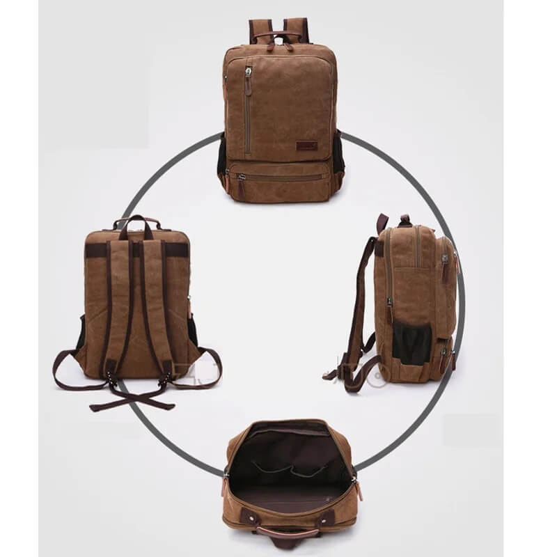 NomadiqPack - Vintage Canvas reppu matkustamiseen | Tyyli, toiminto ja joustavuus yhdessä